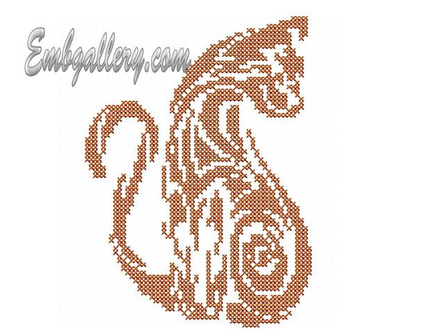 cat in cross stitch  machine embroidery design cat in cross stitch  machine embroidery design