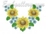 "Neckband  with Sunflowers"