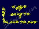 "Grapes"_Machine Embroidery Designs Set  for narrow borders. 