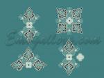 Set of 4 Machine Embroidery Cutwork Lace Designs