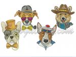 Set of 4 Machine Embroidery Designs