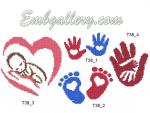 Set of 4 machine embroidery designs