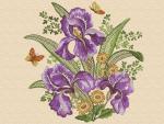 "Irises and daisies"_ for hoops 130х180mm