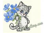 "Kitten with a bouquet"