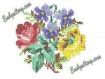 "Bouquet in Cross Stitch Technique"