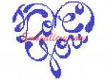 "Love you"_in Cross Stitch for free