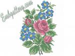 "Rose and forget-me-nots""_in Cross Stitch