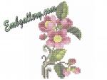 "A Pink Flowers"_in Cross Stitch